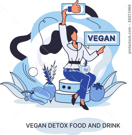 Fitness lifestyle and nutritionmetaphor. Healthy detox vegan food and drink, vegetarian diet for slimming 88853966