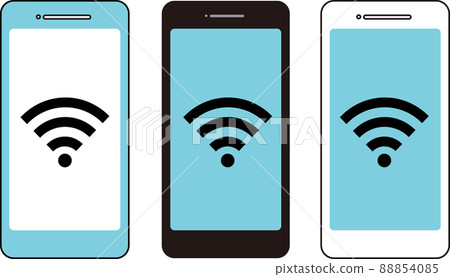 智能手機 Wi-Fi 圖標集淺藍色 88854085