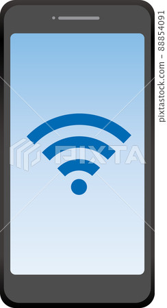 Smartphone Wi-Fi icon light blue gradation Smartphone Wi-Fi icon light blue gradation 88854091