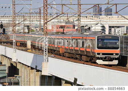 Musashino Line Nishiurawa-Kitacho Kasumi JR East E231 series 0 series MU20 formation (Kyoyo) Musashino Line Nishiurawa-Kitacho Kasumi JR East E231 series 0 series MU20 formation (Kyoyo) 88854663