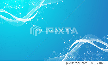 Global network connection concept. Social network communication in the global business. Big data visualization. Internet technology. Vector illustration. 88854822