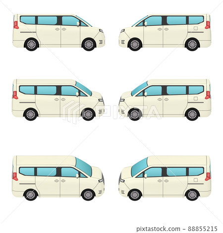 汽車正統小型貨車的插圖素材（1）米色剪裁系列（3）6件套 88855215