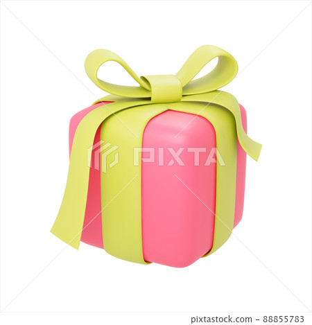Gift box present in 3d cartoon style realistic vector illustration Gift box present in 3d cartoon style realistic vector illustration 88855783