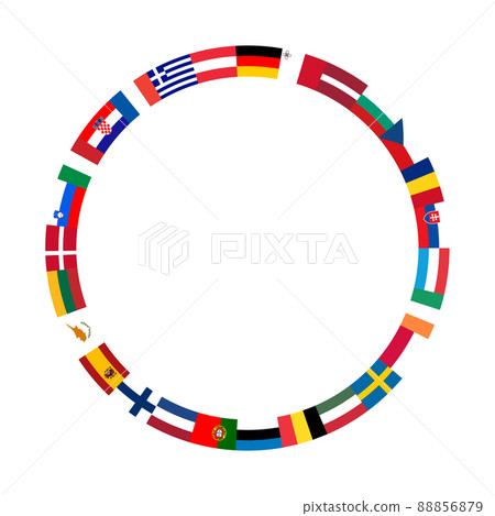 National flags EU countries in the circle 88856879