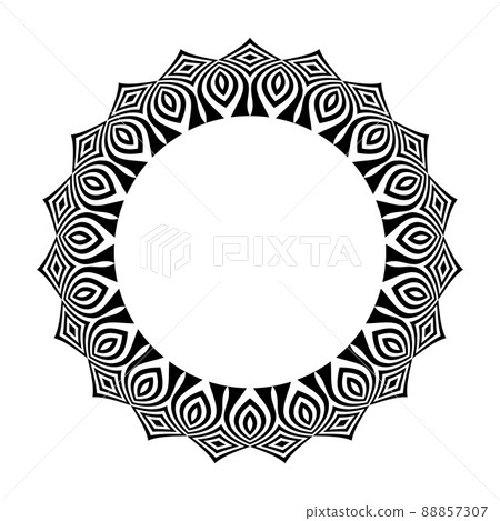 Abstract decorative geometric circle pattern. Round frame. Abstract decorative geometric circle pattern. Round frame. 88857307