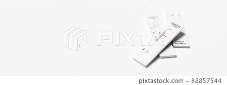 Negative test result by using rapid test device for COVID-19. 3d illustration Negative test result by using rapid test device for COVID-19. 3d illustration 88857544