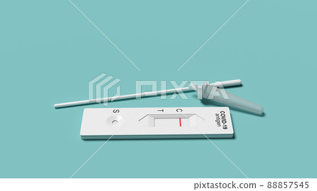 Negative test result by using rapid test device for COVID-19. 3d illustration 88857545