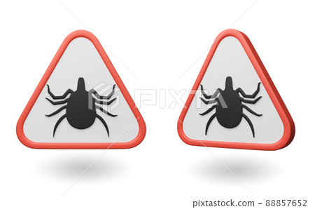Ticks attention red sign 88857652
