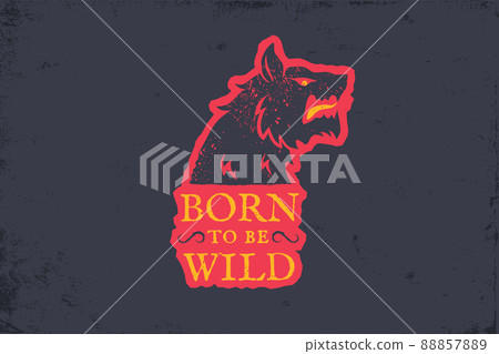 Vector vintage logo with wolf on old paper background. Vector vintage logo with wolf on old paper background. 88857889