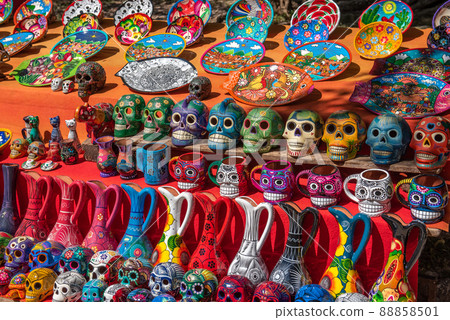 Colorful Mexican souvenir shop 88858501