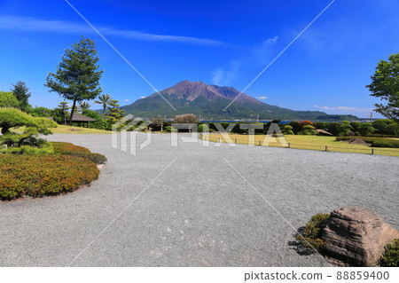 [鹿兒島縣]晴空下從仙岩園看到的櫻島 88859400