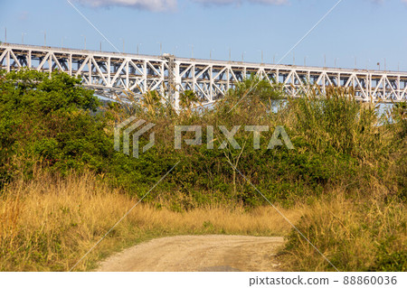 Beautiful sea and bridge view of Yoshima Island in Sakaide City, Kagawa Prefecture, Japan Beautiful sea and bridge view of Yoshima Island in Sakaide City, Kagawa Prefecture, Japan 88860036