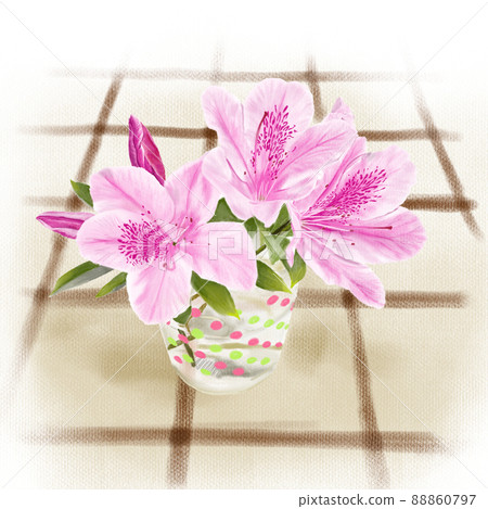 Azalea drawn super-realistically (with background) 88860797