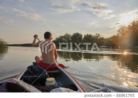 Canoe tour on a river 88861705