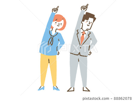 辦公室工作人員用手指指點_男人和女人_顏色 辦公室工作人員用手指指點_男人和女人_顏色 88862078