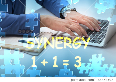 Businessman in synergy business concept Businessman in synergy business concept 88862392