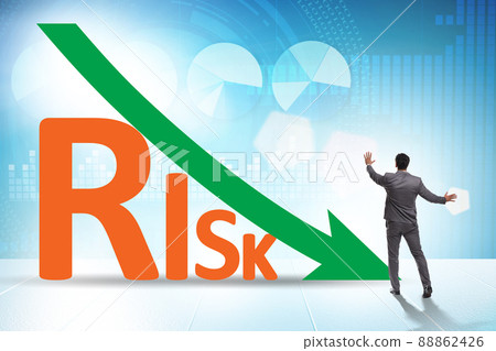 Risk reduction and mitigation concept with businessman 88862426