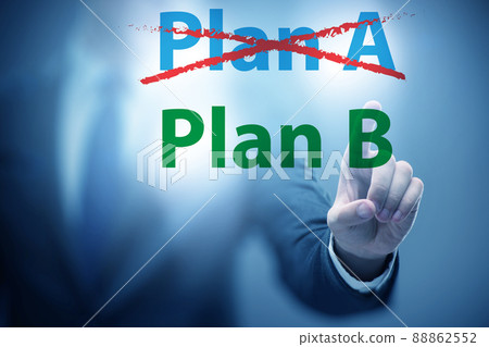 Concept of choosing between Plan A or Plan B 88862552