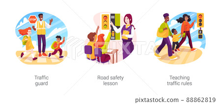Students road safety isolated cartoon vector... - Stock Illustration  [88862819] - PIXTA
