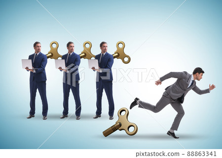 Concept of businessman escaping from office routine 88863341