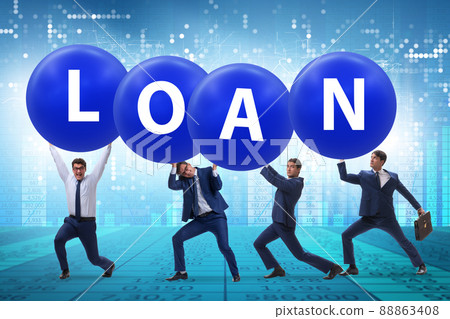 Businessmen in the load and debt concept Businessmen in the load and debt concept 88863408