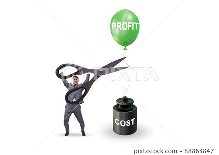 Concept of profit and cost with businessman Concept of profit and cost with businessman 88863847