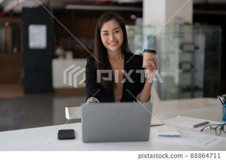 Portrait bookkeeper or financial inspector hands making report, calculating. Home finances, investment, economy, saving money or insurance concept. 88864711