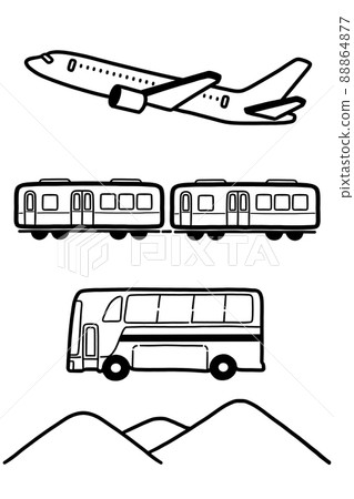 Vehicle set / travel (airplane / train / bus) Vehicle set / travel (airplane / train / bus) 88864877