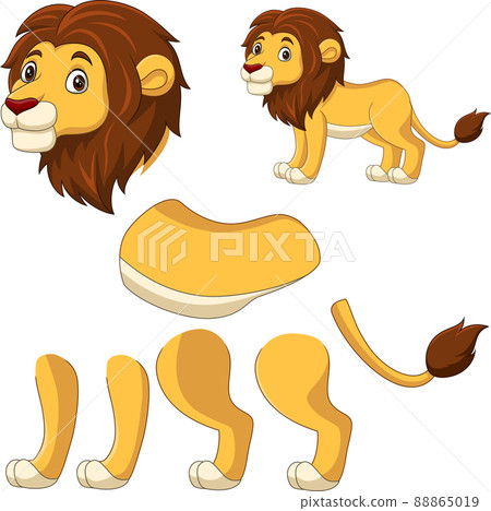 Cartoon lion for animation set 88865019