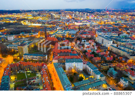 Aerial view on the city Katowice. Aerial view on the city Katowice. 88865307