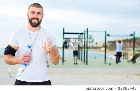 Portrait of man on sportsground Portrait of man on sportsground 88865448