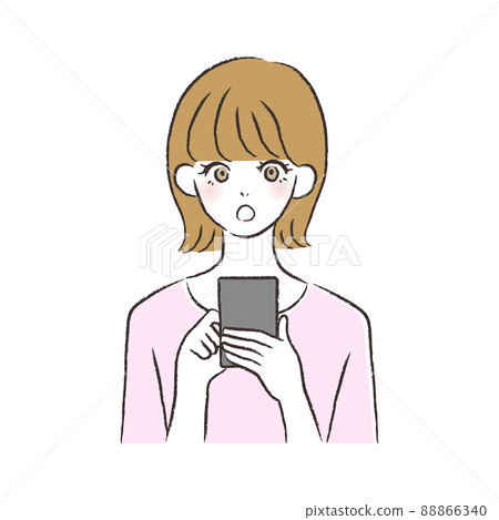 Woman holding a smartphone 88866340