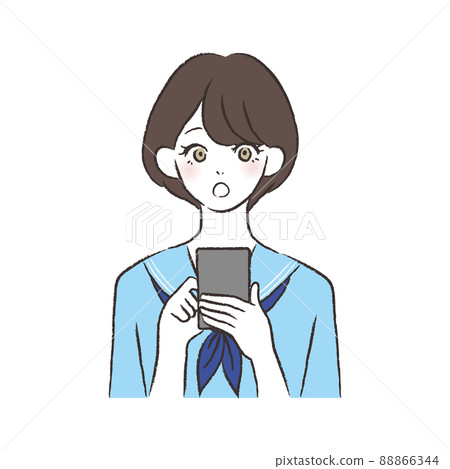 Woman holding a smartphone 88866344
