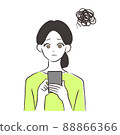 Woman holding a smartphone 88866366