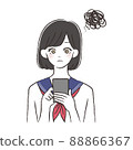 Woman holding a smartphone 88866367