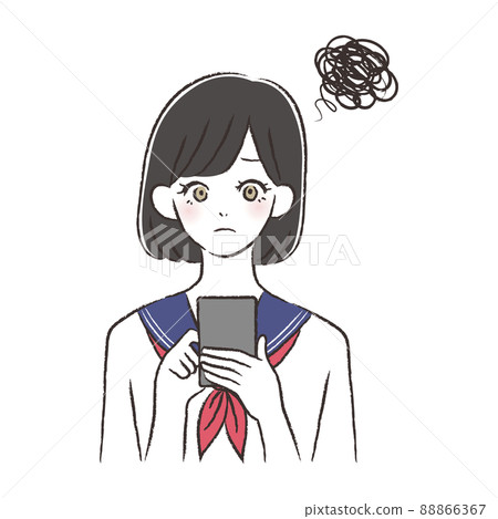 Woman holding a smartphone 88866367