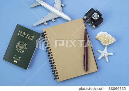 Passport, airplane and travel image Passport, airplane and travel image 88866583