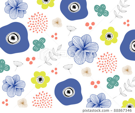 斯堪的納維亞五顏六色的植物背景圖 88867346