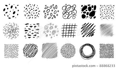 Hand drawn rough hatching drawing texture graphic elements and patterns. 88868233