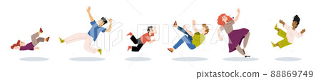 Falling people, clumsy characters fall down set 88869749