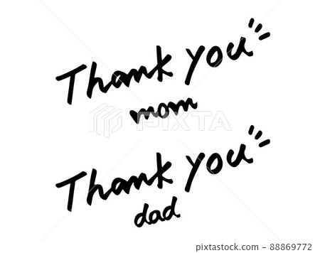 Cute Mother's Day and Father's Day Thank you characters / hand-drawn illustration material 88869772