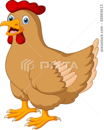 Cute chicken hen cartoon crowing 88869815