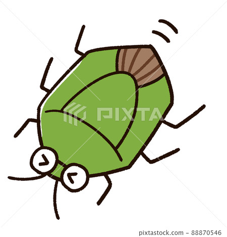 Cute stink bug character running away 88870546