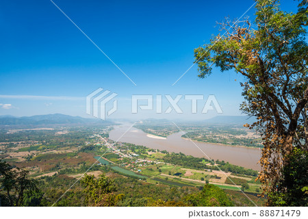 Aerial view, landscape of Mekong River Aerial view, landscape of Mekong River 88871479