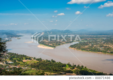 Aerial view, landscape of Mekong River Aerial view, landscape of Mekong River 88871486