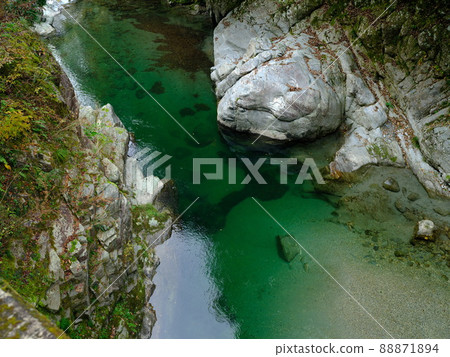 Emerald green Matsuo River valley Emerald green Matsuo River valley 88871894