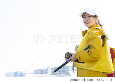 A woman enjoying fishing 88872291