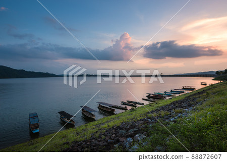 Passenger boats for tourism are parked in the river Passenger boats for tourism are parked in the river 88872607