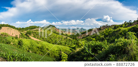 Aerial view landscape from the top of mountain 88872726