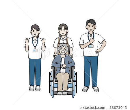 Nursing staff, men and women, caregivers, jobs, occupations, home helpers Nursing staff, men and women, caregivers, jobs, occupations, home helpers 88873045
